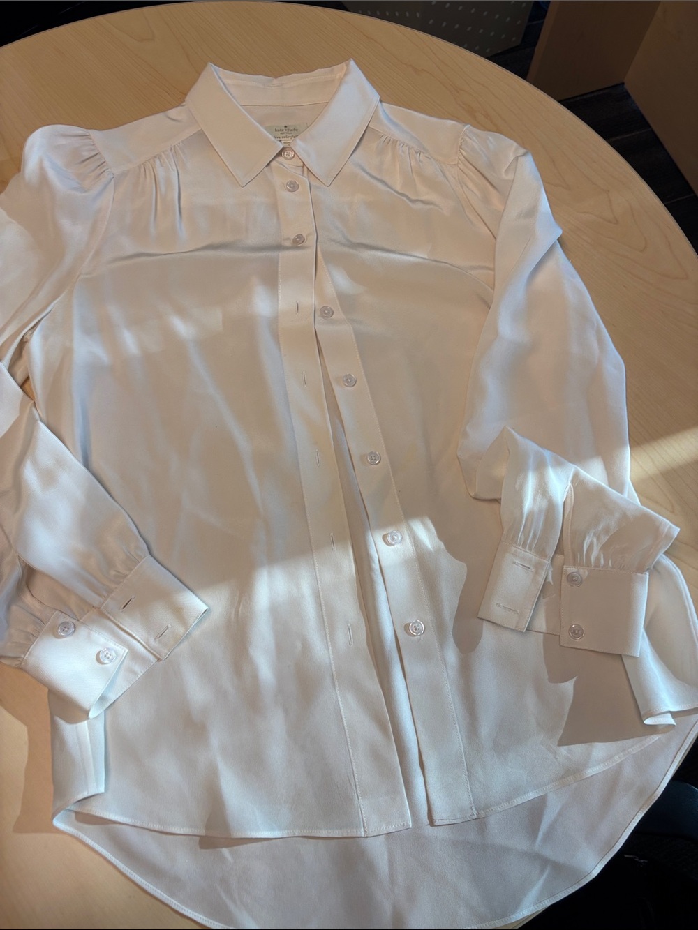kate spade Ivory Long-Sleeve Button Front Blouse